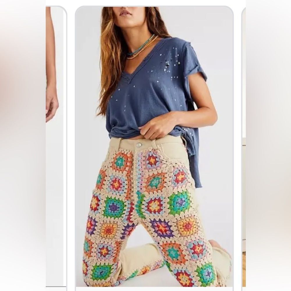 Crochet Zuri Mom Jeans by We The Free size 26